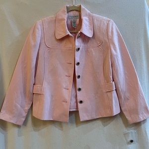 Sag Harbor size 12 petite, pink blazer with quilted design. Never worn (no tags)